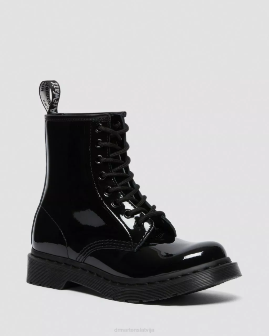 Dr. Martens apavi unisex melns lucido & patentlampa 1460 mono lakādas šņorzābaki LHJP125