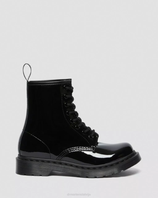 Dr. Martens apavi unisex melns lucido & patentlampa 1460 mono lakādas šņorzābaki LHJP125