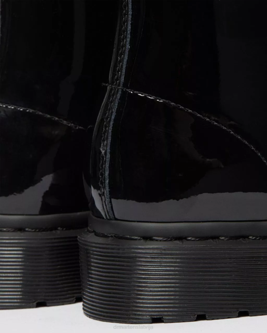 Dr. Martens apavi unisex melns lucido & patentlampa 1460 mono lakādas šņorzābaki LHJP125