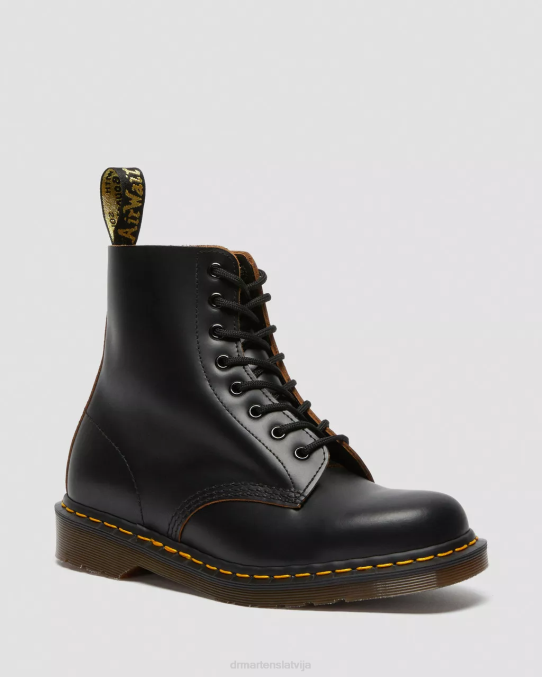 Dr. Martens apavi unisex melns quilons 1460. g. vintage Anglijā ražoti šņorzābaki LHJP29
