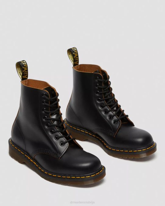 Dr. Martens apavi unisex melns quilons 1460. g. vintage Anglijā ražoti šņorzābaki LHJP29