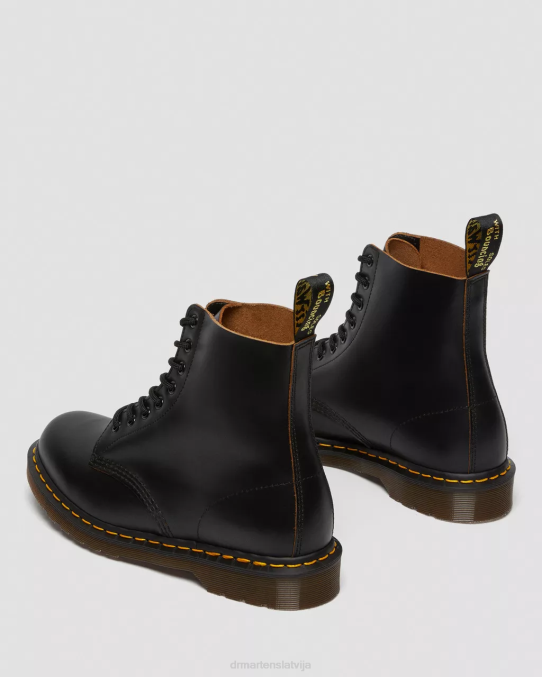 Dr. Martens apavi unisex melns quilons 1460. g. vintage Anglijā ražoti šņorzābaki LHJP29