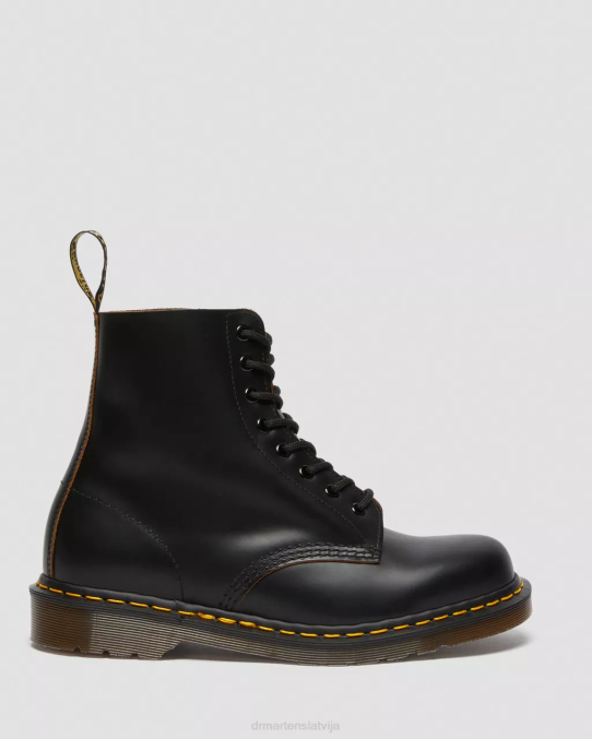 Dr. Martens apavi unisex melns quilons 1460. g. vintage Anglijā ražoti šņorzābaki LHJP29