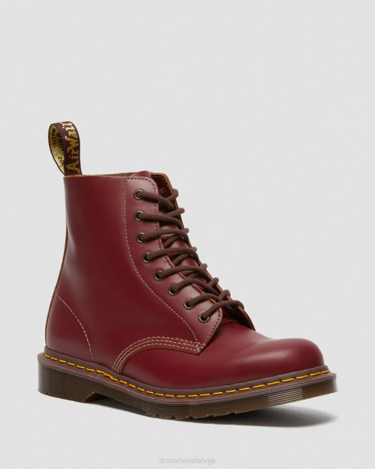 Dr. Martens apavi unisex sarkans quilon 1460. g. vintage Anglijā ražoti šņorzābaki LHJP69