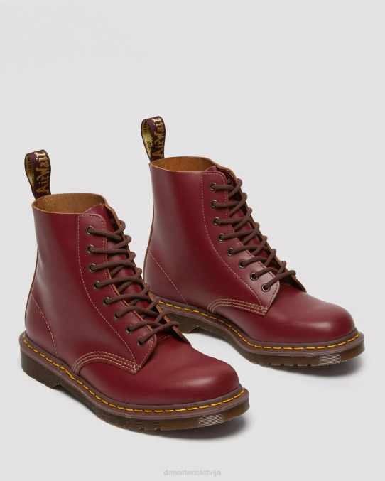 Dr. Martens apavi unisex sarkans quilon 1460. g. vintage Anglijā ražoti šņorzābaki LHJP69