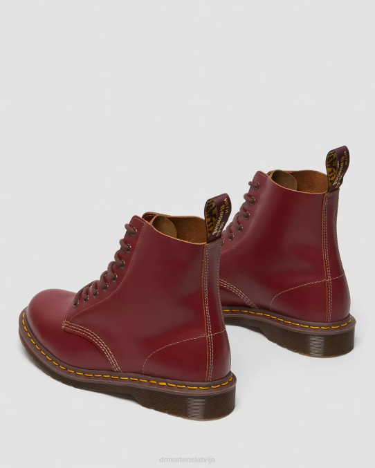 Dr. Martens apavi unisex sarkans quilon 1460. g. vintage Anglijā ražoti šņorzābaki LHJP69