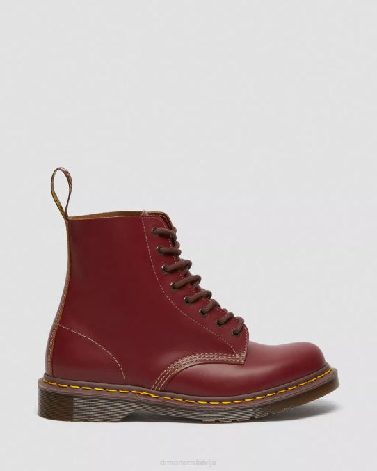Dr. Martens apavi unisex sarkans quilon 1460. g. vintage Anglijā ražoti šņorzābaki LHJP69