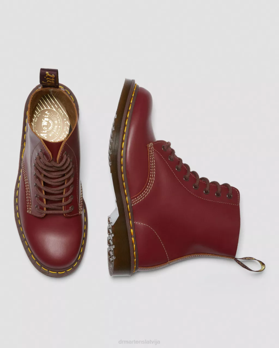 Dr. Martens apavi unisex sarkans quilon 1460. g. vintage Anglijā ražoti šņorzābaki LHJP69