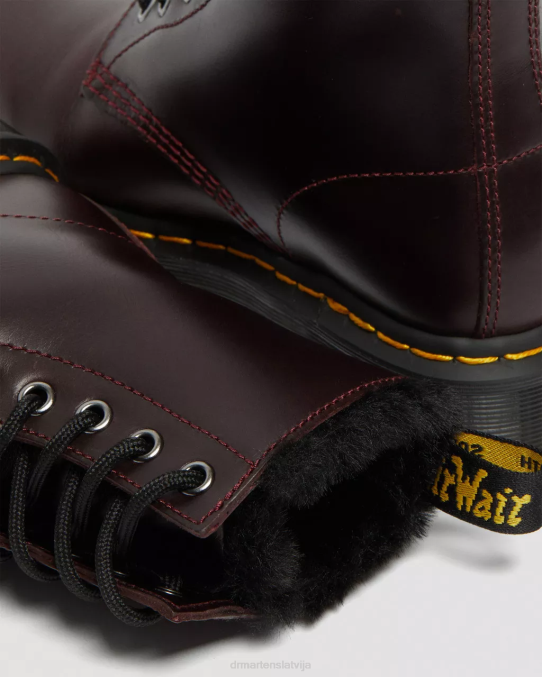 Dr. Martens apavi unisex vērša asiņu atlants 1460 serena mākslīgās kažokādas oderi šņorzābaki LHJP201