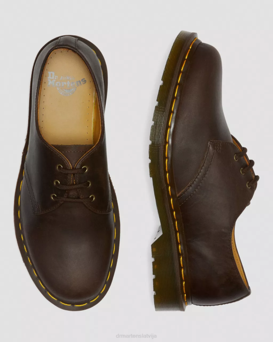 Dr. Martens apavi vīriešiem brūns trakais zirgs 1461. gada trakā zirga ādas oksfordas kurpes LHJP284