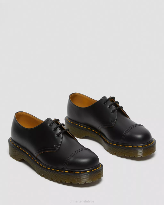 Dr. Martens apavi vīriešiem melna vintage gluda 1461 bex ražots Anglijā oksforda apavi ar purngalu LHJP302
