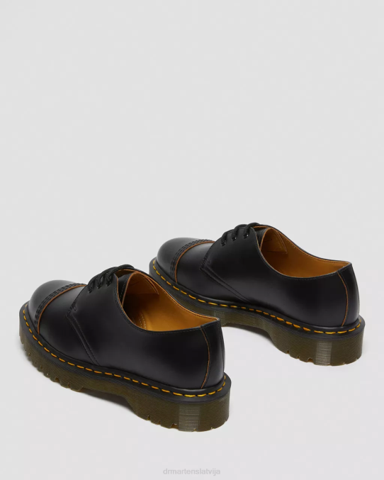 Dr. Martens apavi vīriešiem melna vintage gluda 1461 bex ražots Anglijā oksforda apavi ar purngalu LHJP302