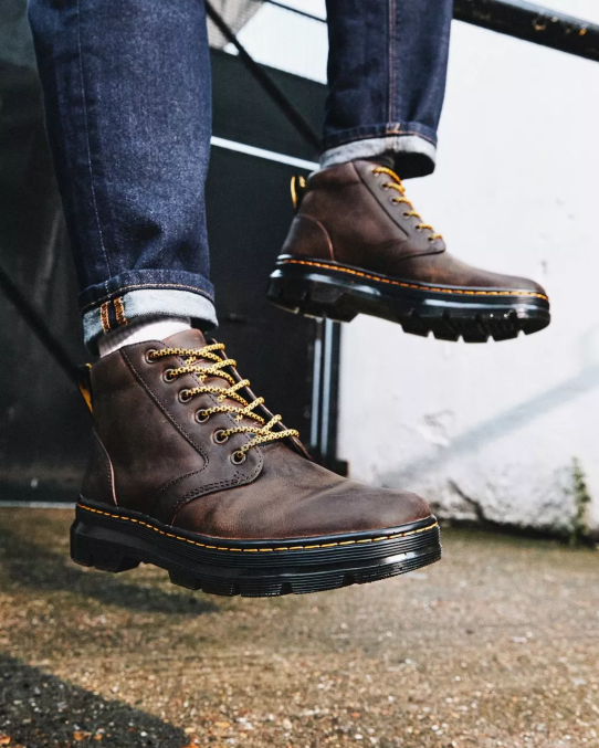 Dr. Martens apavi vīriešiem brūns trakais zirgs maigi ādas ikdienas zābaki LHJP50