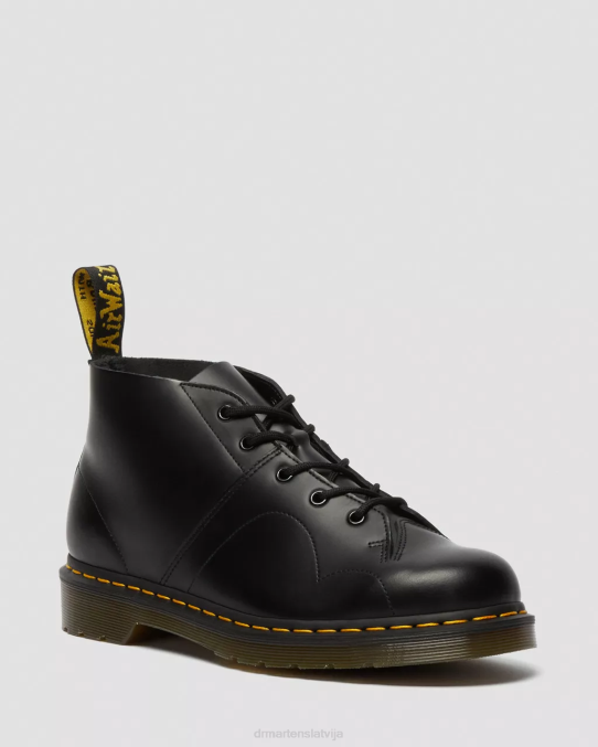 Dr. Martens apavi vīriešiem melna gluda baznīcas gludas ādas pērtiķu zābaki LHJP177