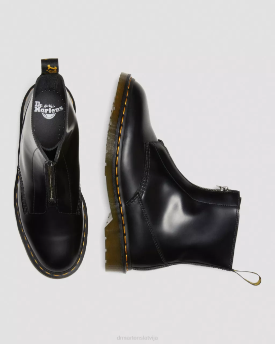Dr. Martens apavi vīriešiem melni pulēti gludi cabbott gludie zābaki LHJP387