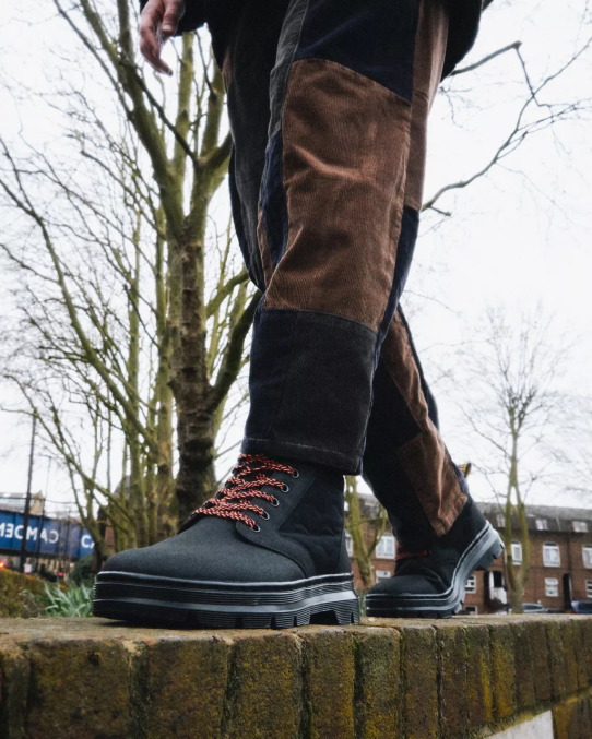 Dr. Martens apavi vīriešiem melns dubults oriģināls un mīksts polimērs bonny ii dubultās ādas ikdienas zābaki LHJP148