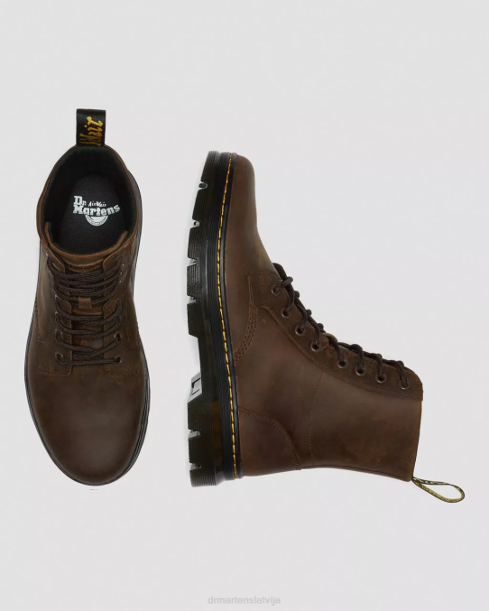 Dr. Martens apavi vīriešiem brūns trakais zirgs ķemmē traku zirgu ādas ikdienas zābakus LHJP53