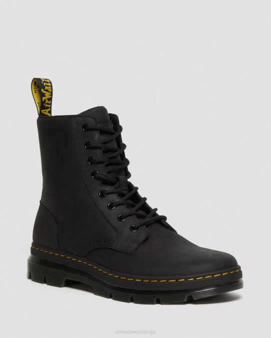 Dr. Martens apavi vīriešiem melnā Vaiominga ķemmēt ādas ikdienas zābakus LHJP83