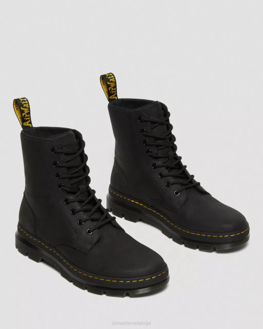 Dr. Martens apavi vīriešiem melnā Vaiominga ķemmēt ādas ikdienas zābakus LHJP83