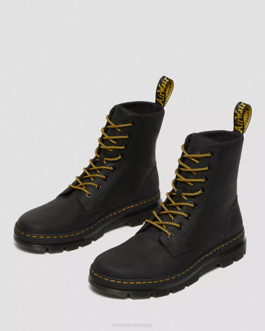 Dr. Martens apavi vīriešiem melnā Vaiominga ķemmēt ādas ikdienas zābakus LHJP83