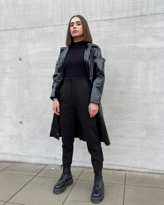 Dr. Martens apavi vīriešiem melnā pisa jadon boot pisa ādas platformas LHJP13