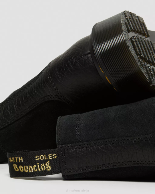 Dr. Martens apavi vīriešiem melna durango un šķelta zamšāda 1460. gada Anglijā ražoti ādas šņorzābaki LHJP132