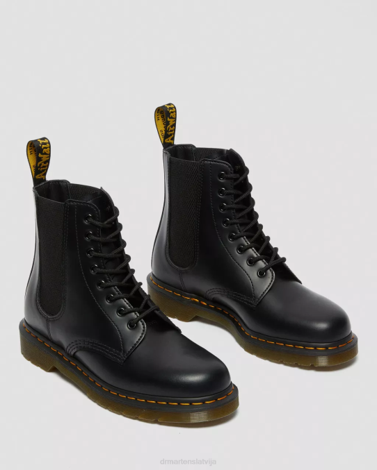 Dr. Martens apavi vīriešiem melna gluda 1460 Harper gludas ādas šņorzābaki LHJP111