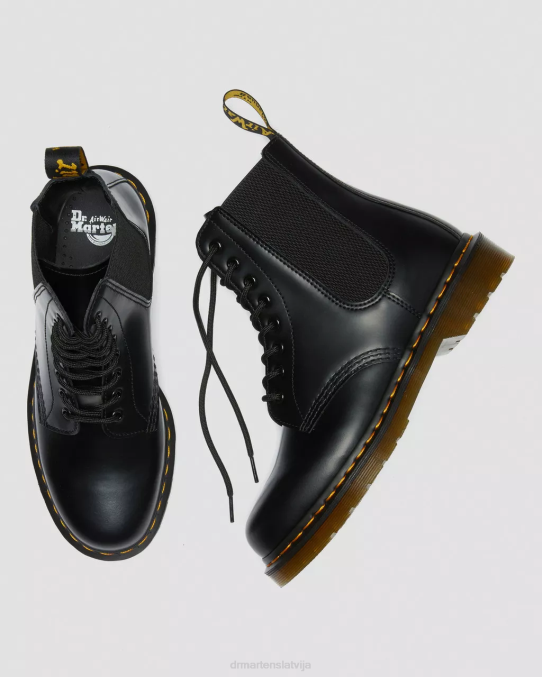 Dr. Martens apavi vīriešiem melna gluda 1460 Harper gludas ādas šņorzābaki LHJP111