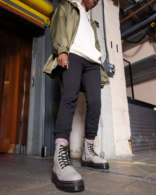 Dr. Martens apavi vīriešiem pelēkā pisa jadon boot pisa ādas platformas LHJP187