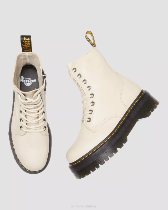 Dr. Martens apavi vīriešiem pergamenta bēša pisa jadon boot pisa ādas platformas LHJP112