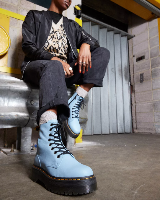 Dr. Martens apavi vīriešiem zilā pisa jadon boot pisa ādas platformas LHJP130